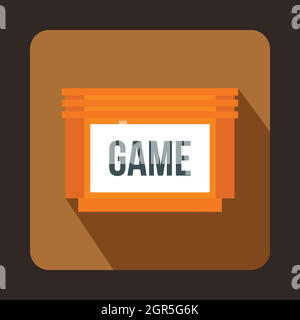 Games floppy disk icon, flat style Stock Vector