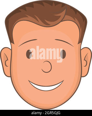 Male face icon, cartoon style Stock Vector