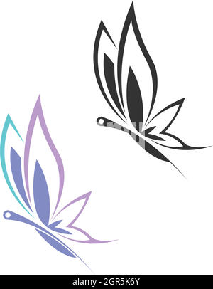 Butterfly icon logo design concept template illustration Stock Vector