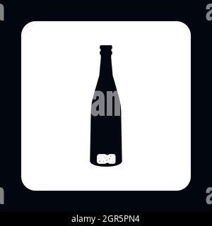 Empty wine bottle icon, simple style Stock Vector