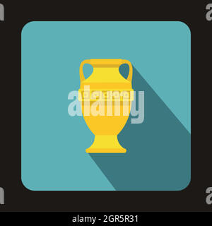 Ancient vase icon, flat style Stock Vector