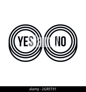 Yes and No buttons icon, outline style Stock Vector Image & Art - Alamy
