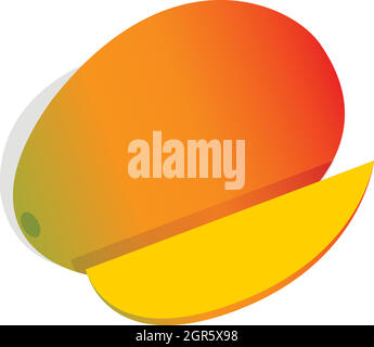 Mango fruit icon, isometric 3d style Stock Vector