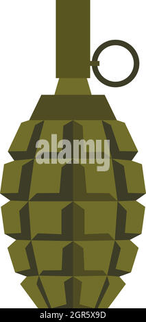 Hand grenade icon in flat style Stock Vector