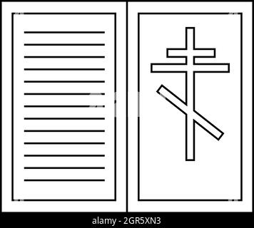 Eulogy, death symbol icon, outline style Stock Vector