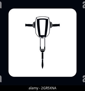 Jackhammer icon, simple style Stock Vector