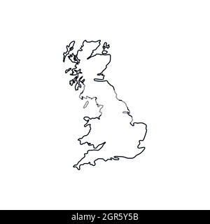 Map of Great Britain icon, outline style Stock Vector