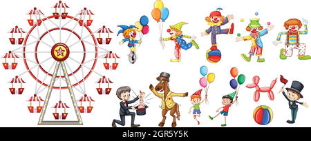 A Set of Circus Character Stock Vector