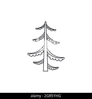 Forest fir tree icon, outline style Stock Vector