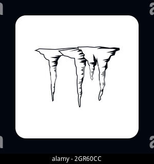 Icicles icon, simple style Stock Vector