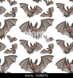 Seamless background with bats Stock Vector