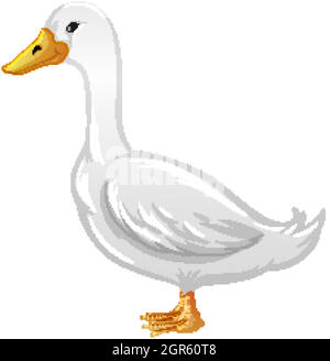 A duck in cartoon style isolated on white background Stock Vector