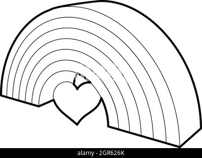 Rainbow, homosexual minority icon, outline style Stock Vector