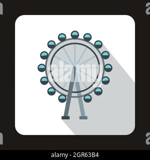 London eye ferris wheel. Flat style vector illustration. Tourist ...