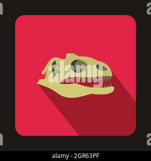 Skull of dinosaur icon, flat style Stock Vector Image & Art - Alamy