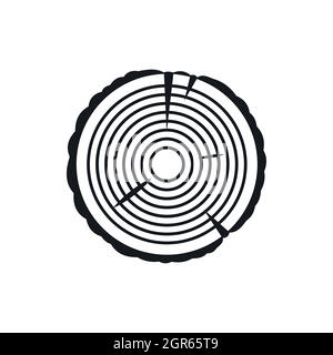 Tree ring icon in simple style Stock Vector