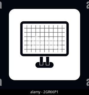 Monitor with image on screen icon, simple style Stock Vector