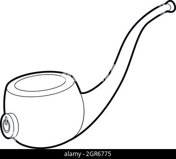 Vape pipe icon, outline style Stock Vector