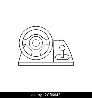 Game controller wheel icon, outline style Stock Vector