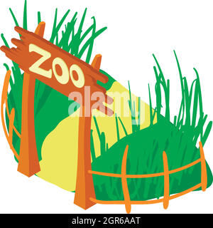 Zoo icon, cartoon style Stock Vector