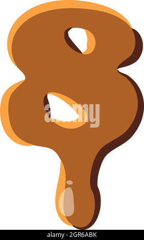 Number 8 from caramel icon Stock Vector