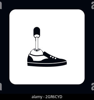 Prosthetic leg icon, simple style Stock Vector