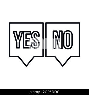 Check mark in speech bubbles icon, outline style Stock Vector