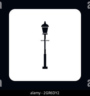Retro street lantern icon, simple style Stock Vector