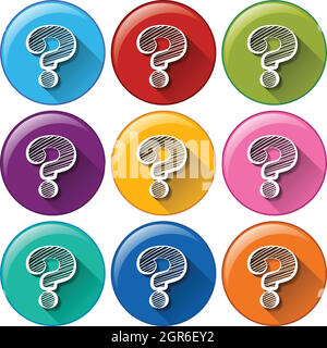 Round buttons with question marks Stock Vector