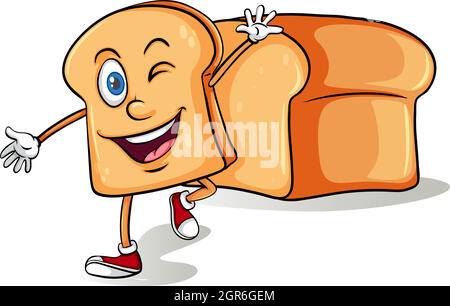Sliced bread with a face Stock Vector