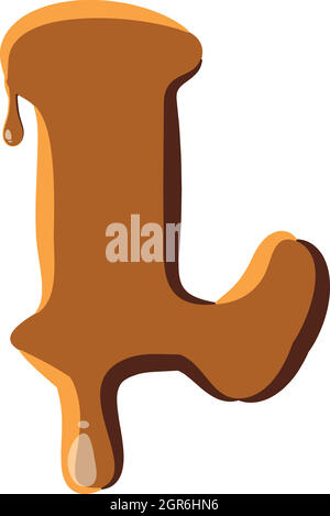 Letter L from caramel icon Stock Vector