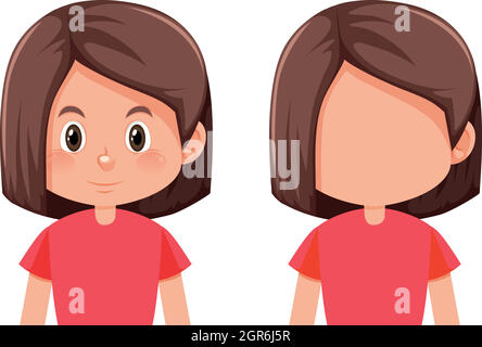 Bob hair girl character Stock Vector