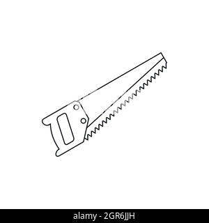 Hand saw icon. Outline hand saw vector icon for web design isolated on ...