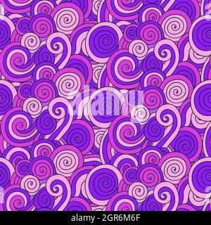Seamless pattern with curly wave spiral elements for textile design and accessories.  Stock Vector
