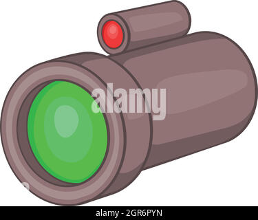 Sniper rifle telescope scope glass lens icon Stock Vector