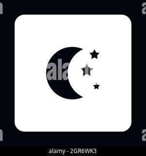 Moon and stars icon, simple style Stock Vector