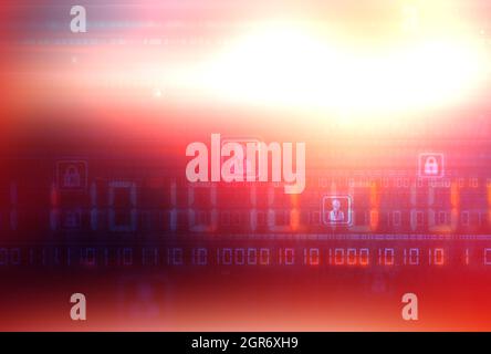 Secure social network background with a digital world connectivity concept Stock Photo