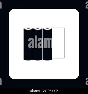 Rolls of paper icon, simple style Stock Vector