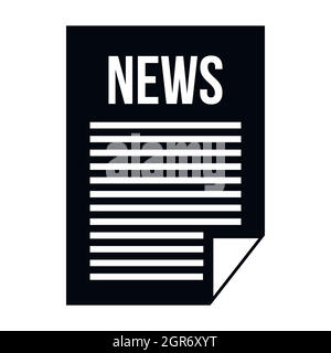 News newspaper icon, simple style Stock Vector