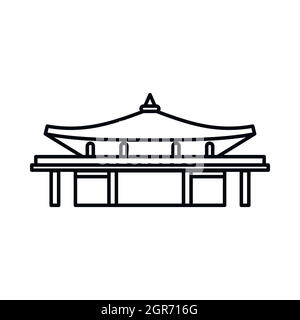 Asian pagoda icon, outline style Stock Vector