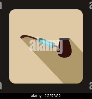 Electronic pipe icon, flat style Stock Vector