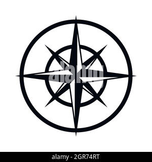 Sign of compass to determine cardinal directions Stock Vector