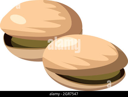 Pistachio nuts icon, cartoon style Stock Vector