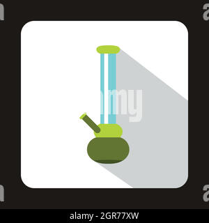 Bong for smoking icon, flat style Stock Vector