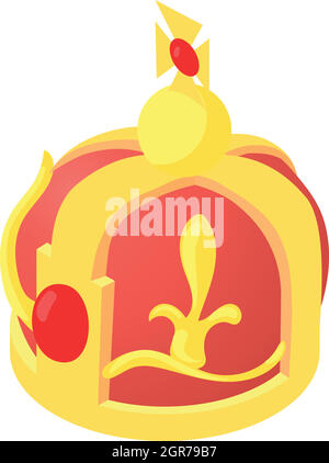 Crown king icon, cartoon style Stock Vector