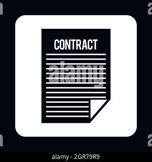 Contract icon, simple style Stock Vector