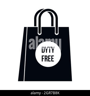 Duty free shopping bag icon, simple style Stock Vector