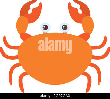 Orange crab on white background Stock Vector