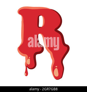 R letter isolated on white background Stock Vector