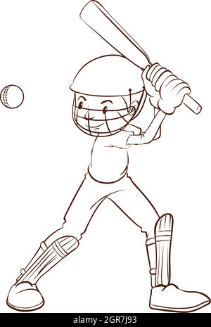 Pencil sketch of a cricket player playing a shot by mzartwork on DeviantArt